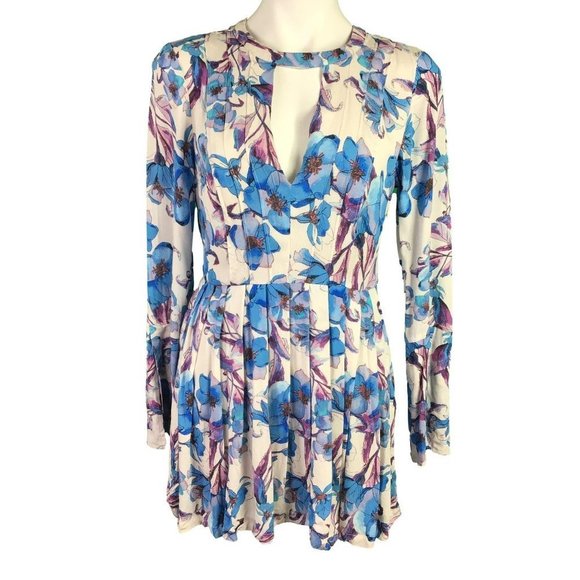 Free People Dresses & Skirts - Free People Tegan Dress Size 4 Blue Purple Floral